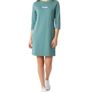 Kappa Teal Color Short Sleeve Pullover Logo T-Shirt Dress Size Small